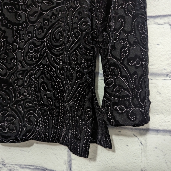 Dialogue QVC Style Velour Burnout Style Top Shirt Women's Size XS New NWT - Picture 6 of 8